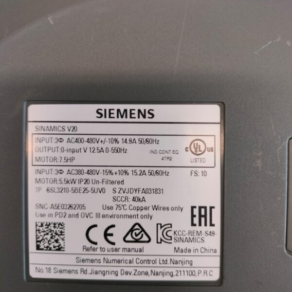 SIEMENS SINAMICS V20