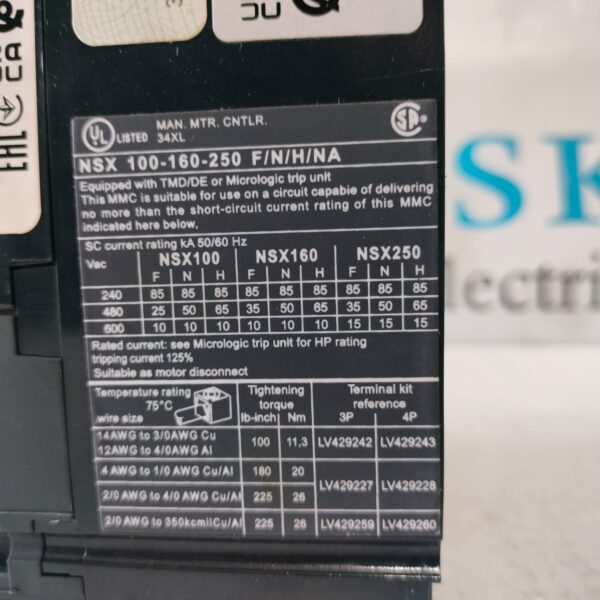 GH 4 NEW SCHNEIDER ELECTRIC C10F3TM100C 70/100A CIRCUIT BREAKER