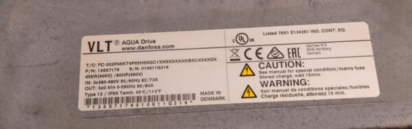PPPLLLO DANFOSS FC-202P45KT4P55H5XGC1XXSXXXXANBXCX5XXDX AC DRIVE
