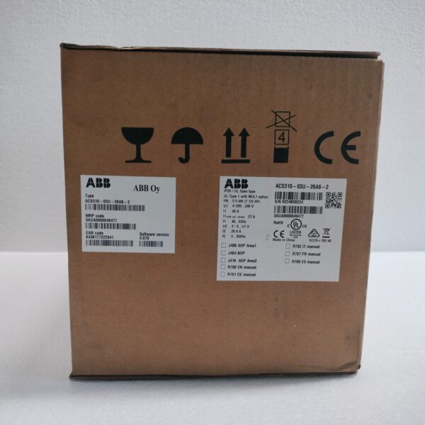 NEW ABB ACS310-03U-26A8-2 5.5KW(7.5HP)/1 PHASE AC DRIVE