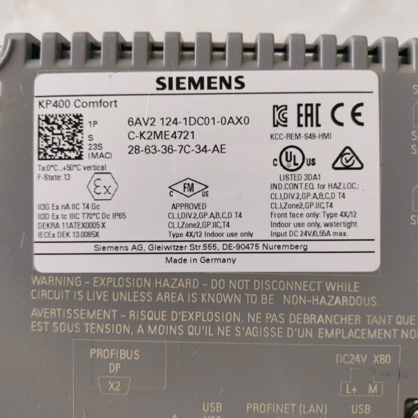 FF 4 SIEMENS KP400 COMFORT 6AV2 124-1DC01-0AX0